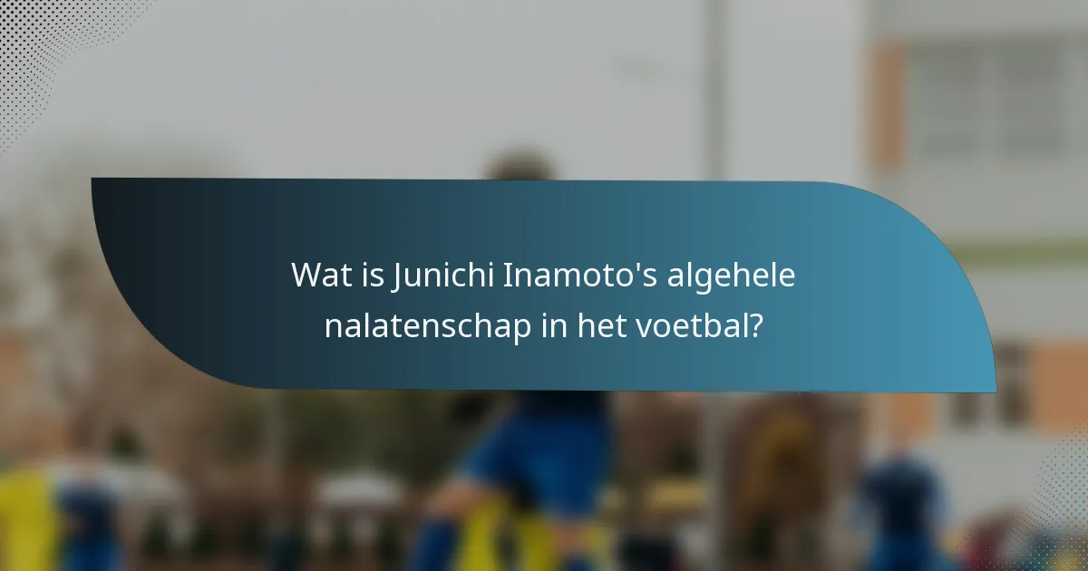 Wat is Junichi Inamoto's algehele nalatenschap in het voetbal?