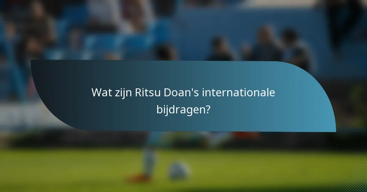 Wat zijn Ritsu Doan's internationale bijdragen?